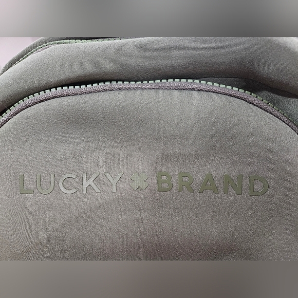 Lucky Brand Sage Green/ Army Neoprene Large Laptop Backpack Travel Bag NEW - Picture 6 of 7